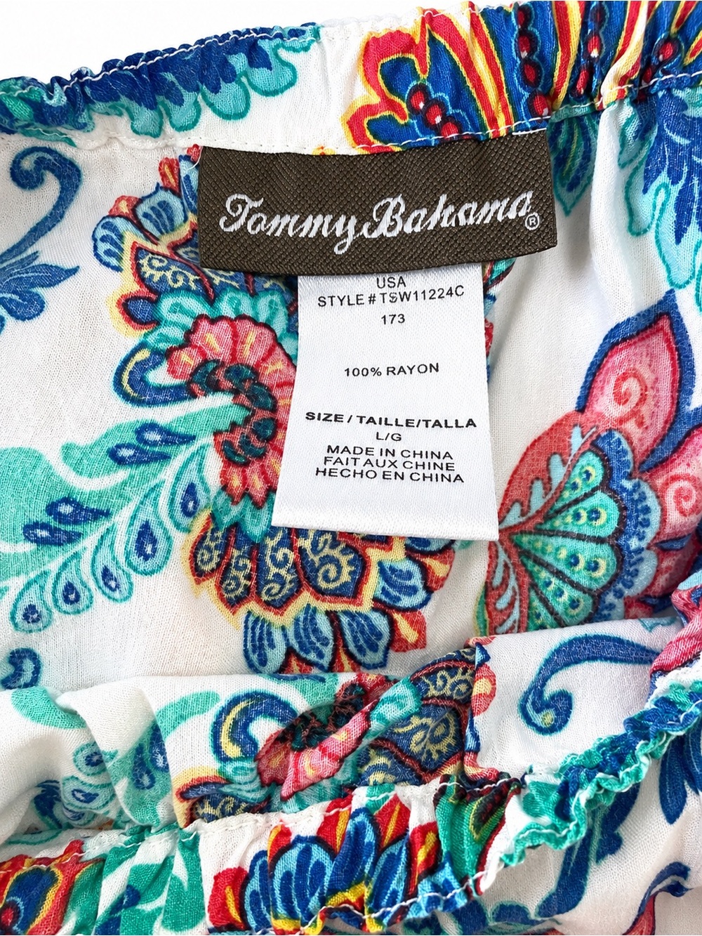 Tommy Bahama Women’s Floral Off-the-Shoulder Mini Dress – Size Large - Picture 4 of 4